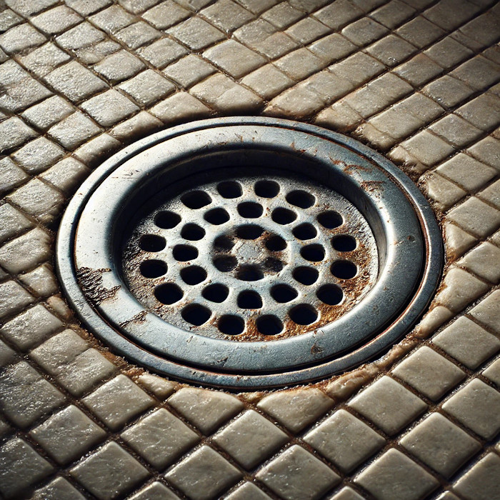 shower drain with grout